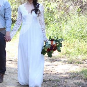 White Long Boho Dress